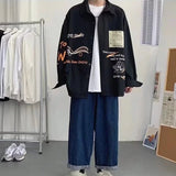 AIDASE  -  Sli Student irt for Men Spring Large Size 300 Pou Trendy Long Sve Collared Casual Outerwear Faionable Cardigan aidase-shop