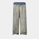 AIDASE  -  Vintage Dirty Jeans Men Streetwear Fashion Hip Hop Loose Casual Wide Leg Denim Baggy Jeans Pants Cityboy Y2k Jeans Trousers aidase-shop