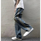 AIDASE  -  Retro Jeans Men's Versatile Loose Trendy Brand Handsome Striped Straight Pants aidase-shop