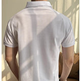 AIDASE  -  High-quality Solid Color V-neck Men's Breathable Moisture-wicking Polo Shirt, Stretchable T-shirt for Casual Business Wear M-6XL aidase-shop