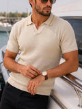 AIDASE  -  Daily Leisure Mens Short Sleeve Polo Shirts Summer Stylish Turn-down Collar Knit Polo Shirt Men Vintage Short Sleeve Polos aidase-shop