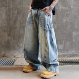 AIDASE  -  Streetwear Fashion Hip Hop Oversized Baggy Jeans Men Loose Casual Wide Leg Denim Cargo Jeans Pant Cityboy Y2k Harem Trousers aidase-shop
