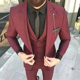 Aidase 3 Piece Formal Classic Plaid Suits for Men Slim Fit Groom Wedding Tuxedo Prom Business Casual Male Suit Jacket Vest with Pants aidase-shop