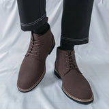 AIDASE  -  Business Men Chell Boots Men Lace-up Business Brand Suede Leather Boots British Social Boots Sizes 39-48 Men Boots aidase-shop