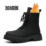 Aidase Autumn Men Japan Karajuku Korean Style Fashion High Top Streetwear Thick Platform Boots Casual Leather Shoes Male Lace Up Shoes aidase-shop