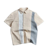 AIDASE  -  Men's Color Block Textured Knit Short Sleeve Shirt aidase-shop