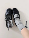 AIDASE  -  Women's French Style Vintage Ballet Flats Mary Jane Lace up Bowknot Driving Moccasins Office Work Casual Slip on Shoes aidase-shop