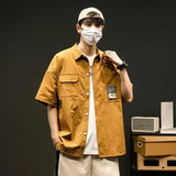 24.79Aidase Summer Men Short Sleeve Shirts Japanese Casual Lapel Blouses High Street Multi-pocket Oversized shirt Fashion camisas de hombre aidase-shop