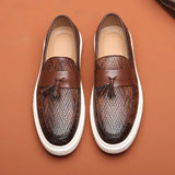 Aidase New Fashion Leather Men Party and Wedding Casual Loafers Italian Men's Dress Shoes Comfortable Breathable Men Shoes Big Size 46 aidase-shop