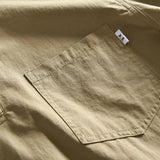 AIDASE  -  Men's Khaki Cotton Short Sleeve Polo Shirt Casual Button Loose Fit Breathable Workwear Daily Tops aidase-shop