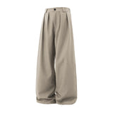 AIDASE  -  Spring New Men's Fashion Loose Simple Wide Leg Pants Basic Casual Solid Comfortable Straight Trousers Male Bottom Clothing aidase-shop