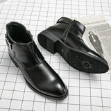 AIDASE  -  Men Fashion Chelsea Boots PU Side Buckle Anti slip Wear Resistant Boots Business Office Dress Boots Gentleman Social Men Boots aidase-shop