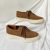 AIDASE  -  Casual Thick Bottomed Men's Shoes British Style Faux Suede round Toe Rubber Outsole High Street Design Sensation X506 aidase-shop