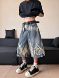 AIDASE  -  Summer New Men Tide Original Design Chic American Youth Fashion Capris High Street Style Jeans Straight Loose Shorts HK5239 aidase-shop