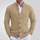 AIDASE  -  Autumn Winter Cardigan Men Knit Sweater Coat Solid Stand Collar Knitted Sweater Jackets Warm Casual Male Knitwear Outwear Jacket aidase-shop