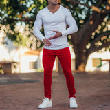 AIDASE  -  Spring Autumn Male Solid Color Slim Cargo Pants Homme Casual Fashion Simple All-match Pencil Trousers Sweatpants Men's Clothing aidase-shop