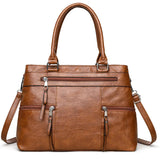 AIDASE  -  Urban Simple Style Large Capacity Soft Leather Handbag Commuter Single Shoulder Crossbody Bag Quality Feel Tote Bag aidase-shop