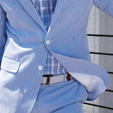 AIDASE  -  Light Blue Men's Suit 2 Pieces Blazer Pants One Button Peaked Lapel Formal Business Slim Fit New Wedding Groom Costume Homme aidase-shop