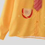 AIDASE  -  Men Shirt Printing Lapel Long Sleeve Button Loose Men Clothing With Plaid Tie Streetwear Korean Style Fashion Tops aidase-shop