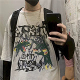 AIDASE  -  T-shirt Cross of Thorns fake two-piece for men women long-sleeved dark hip-hop loose large size autumn new trend top Simplicity aidase-shop
