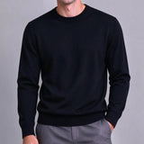 AIDASE  -  Men's Classic Crew Neck Knitwear Sweater Solid Color Pullover Casual Long Sleeve Jumper Autumn Winter Regular Fit Basic Tops aidase-shop
