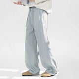 AIDASE  -  Men's Summer Breathable Linen Loose Straight Casual Wide Leg Pants Drawstring Waist Daily Trousers aidase-shop