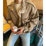 AIDASE  -  Stylish Men's Jacket Collar Trendy Light Maturity Style Spring Autumn Korean Design Retro Workwear Coat Casual Loose Fit aidase-shop