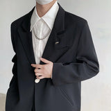 Aidase Black Beige Blazer Men Oversized Fashion Social Mens Dress Jacket Korean Loose Casual Suit Jacket Mens Office Formal Jackets aidase-shop