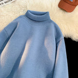 AIDASE  -  Men Oversized Turtleneck Sweaters Winter Korean Fashions Pullover Harajuku Black Knitwear aidase-shop