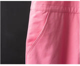 AIDASE  -  Men Pink Bib Overalls Casual Adjustable Suspenders Jumpsuits Y2K Loose Straight Pants aidase-shop