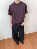 AIDASE  -  Simple Men's Tees Round Neck Embroidery Contrast Color Casual Tops Short Sleeved Summer Korean Style Male T-shirts 9W3220 aidase-shop