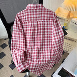 AIDASE  -  Men's Long Sleeved Checkered Shirt Japanese Casual Contrasting Color Male Top Spring Autumn Loose Thin Fashion Coat aidase-shop