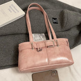 AIDASE  -  Vintage Coffee Color Casual Tote Shoulder Bag Women Cute Shopping Bag Female Handbag aidase-shop