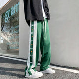 Aidase Men's Sweatpants Hip-hop Straight Goth Trousers Man Sweat Pants Summer Korean Style Elastic Athletic Baggy Flated Casual Vintage aidase-shop