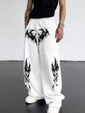 AIDASE  -  Men's Gothic Tribal Print Wide Leg Sweatpants - Loose Hip Hop Streetwear Trousers Elastic Waist Casual Pants aidase-shop