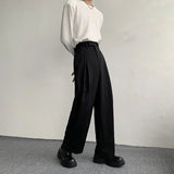 AIDASE  -  Korean Black Suit Pants Men Oversized Fashion Social Mens Dress Pants Loose Straight Wide Leg Pants Mens Office Formal Trousers aidase-shop