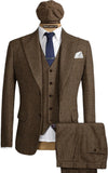 Aidase Mens Herringbone Suits 3 Pieces Wool Formal Groom Wear Work Business Customize Tuxedos Blazer Pants Vest For Wedding aidase-shop