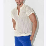 AIDASE  -  Summer Solid Color Trendy Men's T-shirt Loose Knitted Short Sleeve Fashion Casual Male Tops 21E2114 aidase-shop
