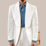 Aidase Green Fruit Collar Casual Suit Jacket British Men Blazer One Button Wedding Business Dress Coat Social Banquet Tuxedo Costume aidase-shop