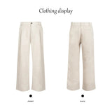 AIDASE  -  Old Money Style Linen Casual Pants for Men, Summer Thin Breathable Lightweight, High Waist, Straight Wide Leg, Micro Flare Suit aidase-shop
