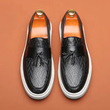 Aidase New Fashion Leather Men Party and Wedding Casual Loafers Italian Men's Dress Shoes Comfortable Breathable Men Shoes Big Size 46 aidase-shop