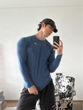 AIDASE  -  New Fitness Training Top Quick Dry Long Sleeve Outdoor Elastic Slim Fit Solid Color Round Neck Comfortable Breathable Shirt aidase-shop