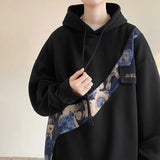 AIDASE  -  Korean Style Streetwear Men Hooded Sweatshirt Trendy Side Embroidery Design Loose Hoodie Casual Drawstring Hoodies aidase-shop