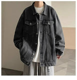 Aidase Versatile Fashion Atutumn Winter Men's Solid Casual Loose Pockets Denim Jacket Retro Coat Cool Boys Patchwork Pockets aidase-shop