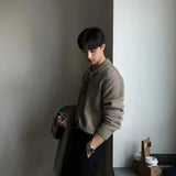 AIDASE  -  Loose Black Knitwear for Men Autumn New Style Japanese Style Loose Size Large Spring Autumn Men's Pullover Sweater aidase-shop