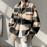 AIDASE  -  American Style Men's Woolen Jacket Loose High Street Large Pocket Decoration Long Sleeve Turn-down Collar Men Coats 21E7628 aidase-shop