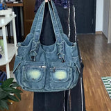 AIDASE  -  New Spicy Girl Cowboy Bags Single Shoulder Bag Diagonal Strap Large Capacity Bags Shoe Laces Casual Retro Denim Bag Women's Bag aidase-shop