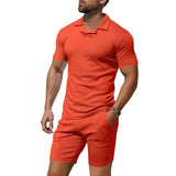 AIDASE  -  Summer Men's British Burke Shirt Short Sleeve Shorts Casual Slim Fit Sports Quick Drying POLO Suit aidase-shop