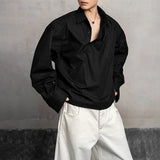 AIDASE  -  Men Shirt Lapel Long Sleeve Button Loose Casual Men Clothing Streetwear Korean Style Fashion Tops Male Shirts S-5XL aidase-shop