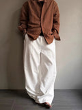 AIDASE  -  Breathable Ice Silk Ribbed Trousers Mens Summer New Casual Straight Pants Men Stylish Striped Textured Pants Old Money Aesthetic aidase-shop
